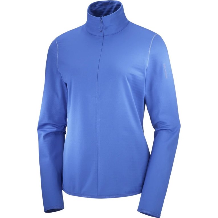 Salomon Essential Lightwarm Half Zip Women's Jackets Blue | CA 41P9